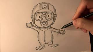 Pencil Drawing ASMR (How to draw Pororo) screenshot 2