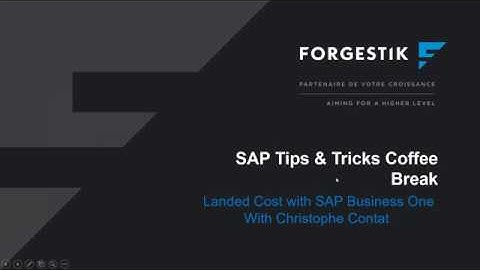 Landed Cost with SAP Business One | Webinar | Coffee Break | 2019 06 07