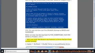 Fix NMI_HARDWARE_FAILURE BSOD on Windows 10/8/7