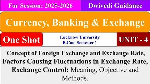 Currency Banking and Exchange Unit 4, Currency Banking and Exchange bcom 1st year one shot