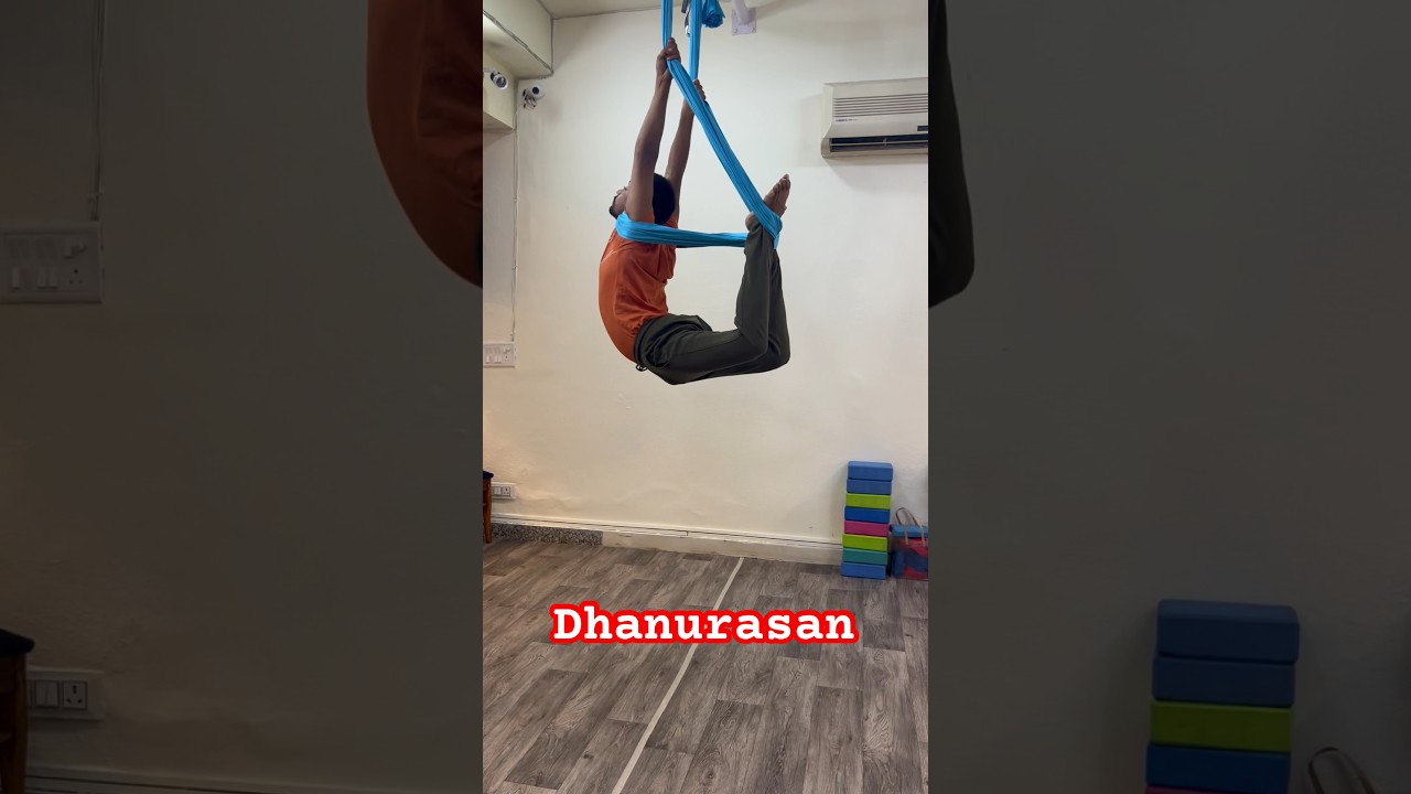 Dhanur asana on hammock | Aerial Yoga Advance Pose | Aerial Yoga workshop for beginners in delhi