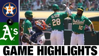 Matt Olson's 3 RBIs lead A's to 7-2 win | Astros-A's Game Highlights 8\/9\/20