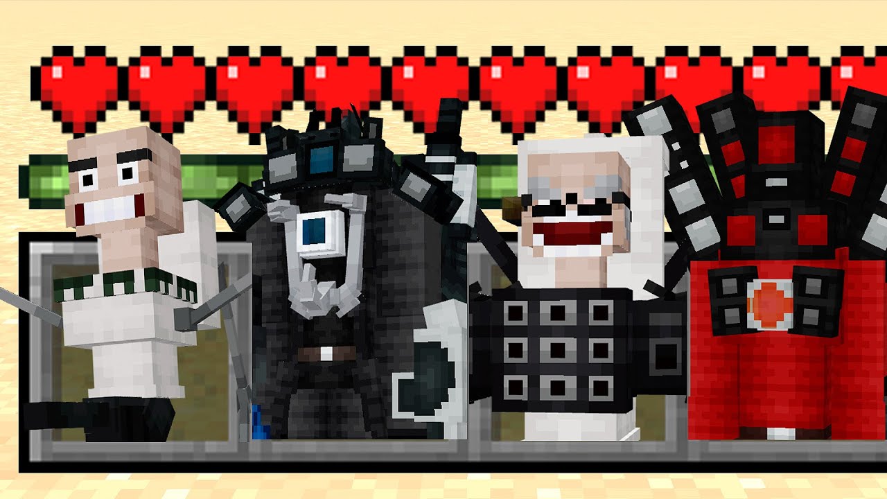 100 NOVOS SKIDIBI TOILET ADICIONADOS NO MINECRAFT