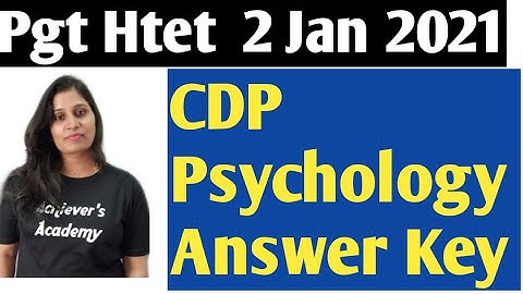 CDP Psychology Answer Key 2 Jan