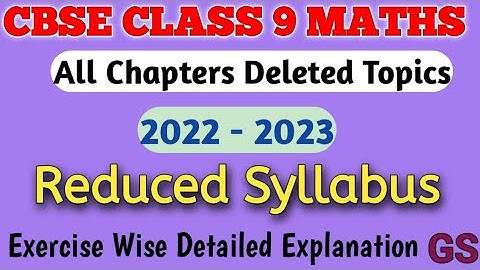 Deleted Exercises & Examples || Reduced Syllabus 2022 - 2023 || CBSE Class 9 Maths in Tamil || GS