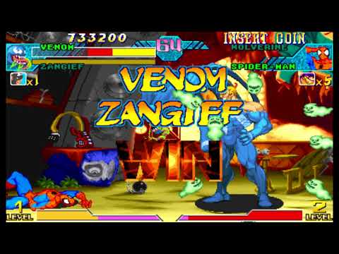 Marvel vs Capcom 1 ( Arcade ) - Zangief / Venom Playthrough ( June 21, 2018 )