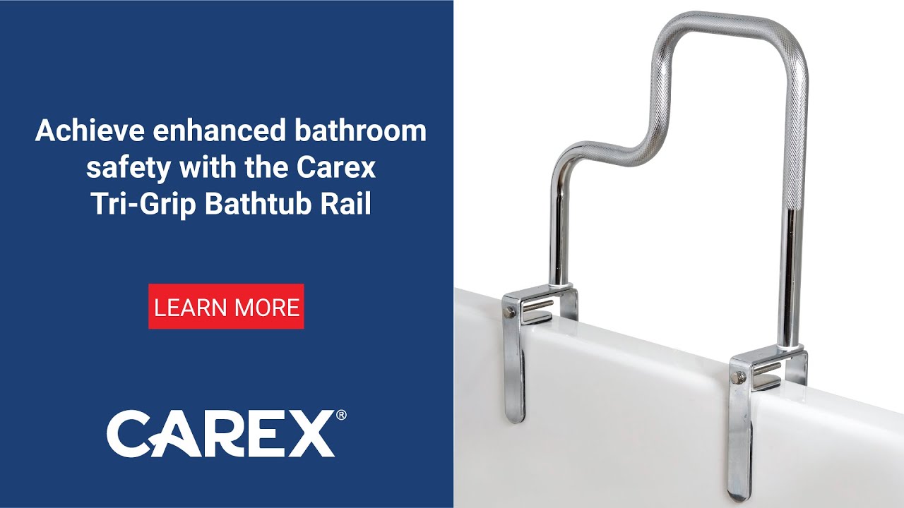 Carex White Bathtub Rail - Grab Bars for Bathroom, Bathtubs