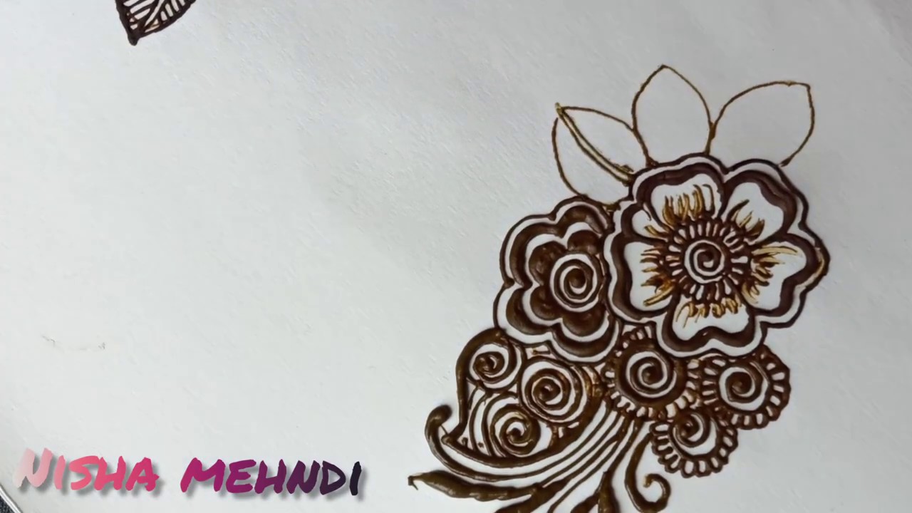 Beautiful flower mehndi design / nisha mehndi - YouTube