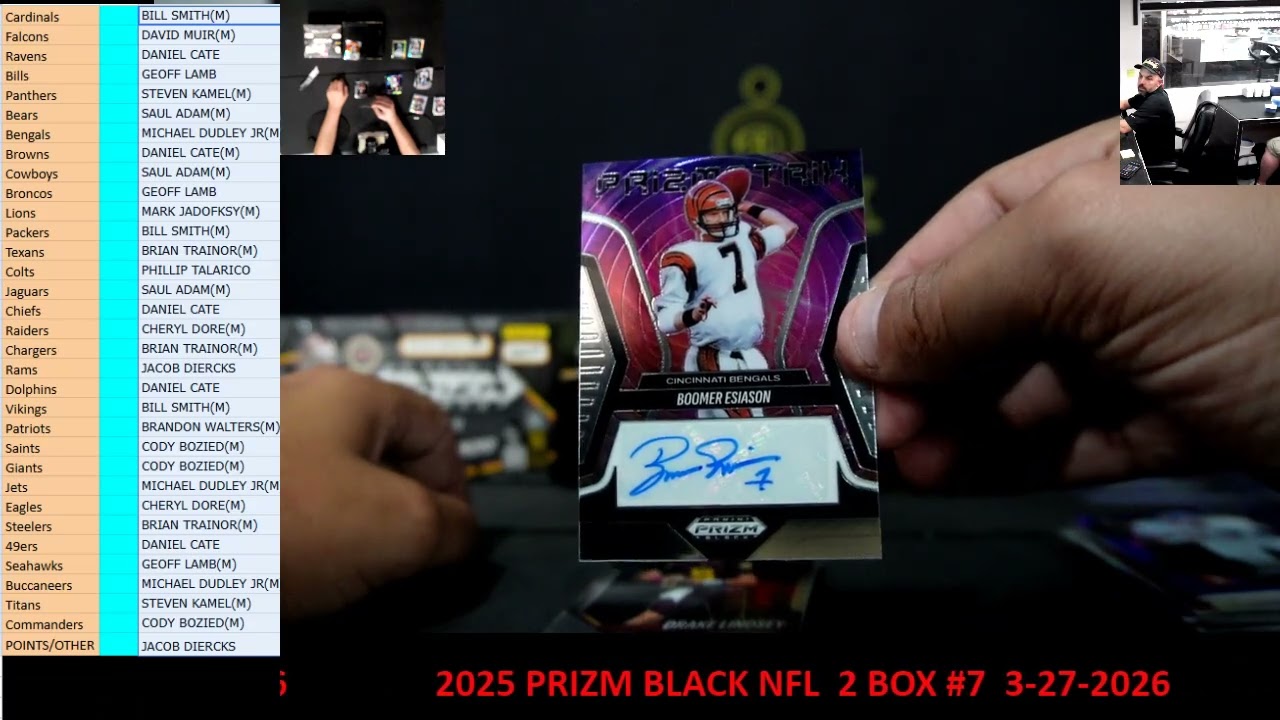 CAJUNBREAKER 2025 PRIZM BLACK NFL  2 BOX #7  3-27-2026