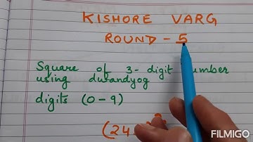 Vedic Maths Kishore Varg Round 5( Square by Dwandyog Method)