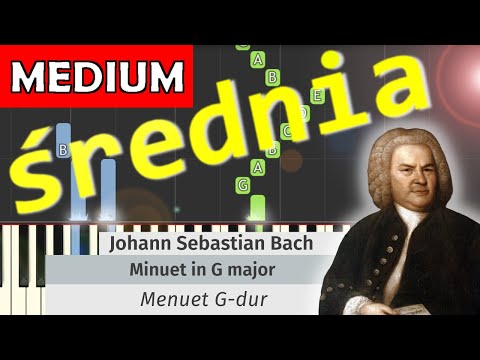 🎹 Menuet G-dur (J. S. Bach, BWV 114) - Piano Tutorial (średnia wersja) 🎵 NUTY W OPISIE 🎼