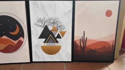 Bộ 3 tranh trừu tượng Wabi Sabi, tranh trừu tượng tối giản, tranh minimalism, tranh canvas Printek