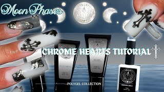 Chrome Hearts Polygel Nails ⚔️ using our new Moon Phases collection🌙 step by step polygel tutorial