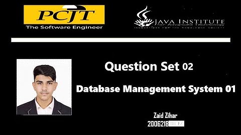 Question Set 02 | Database Management System | Java Institute | Zaid Zihar