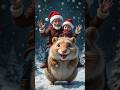 &quot;Epic Ride: Grandpa and Kid on a Giant Hamster! 🎅🐹&quot;