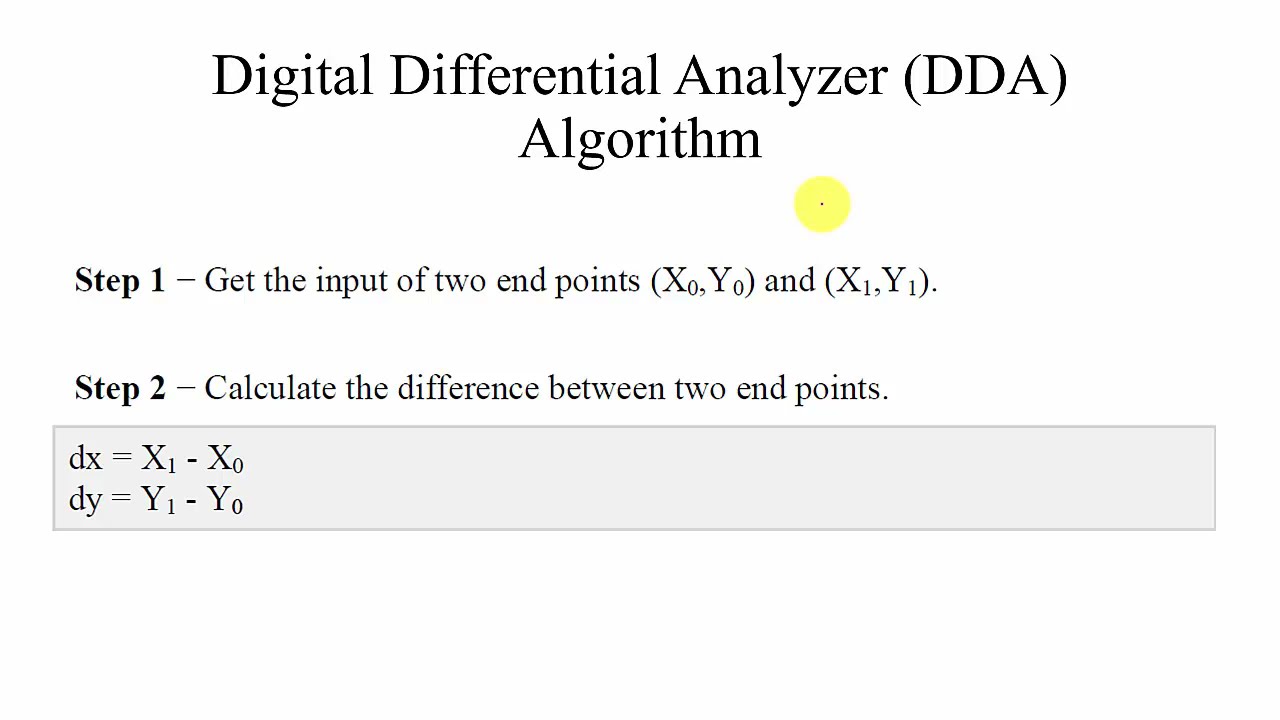 Digital Differential Analyzer (DDA) Algorithm using MATLAB | MATLAB for ...