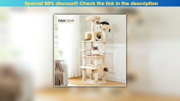 Slide Multi-Level Cat Tree Tower with Scratching Posts&Board, Hammock, Cat Condo, Spacious Top Perc
