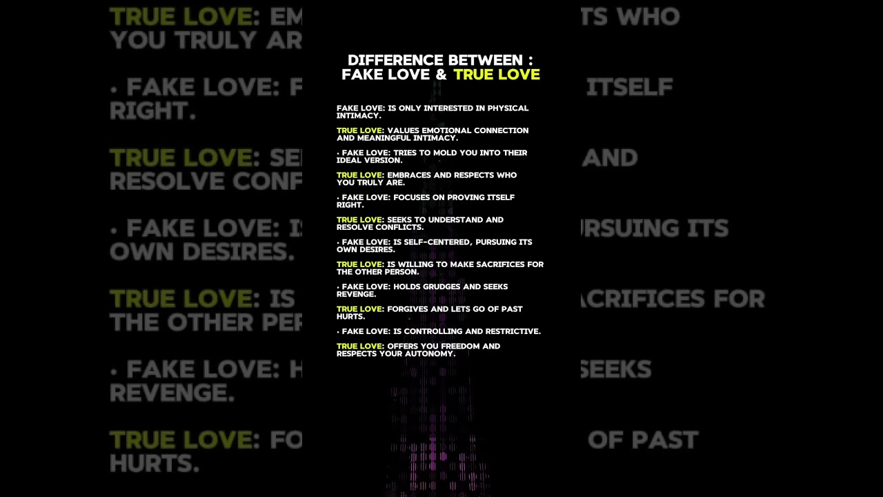 Difference between Fake Love and True Love | Motivational quotes | 