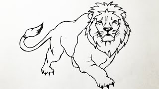 How to draw a lion easy step by step || Lion drawing