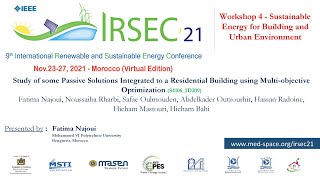 209 - Study of some Passive Solutions Integrated to a Residential Building using Multi-objective