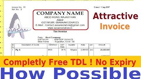 Invoice Customization Free TDL | Print Attractively your company name & Address in Tally