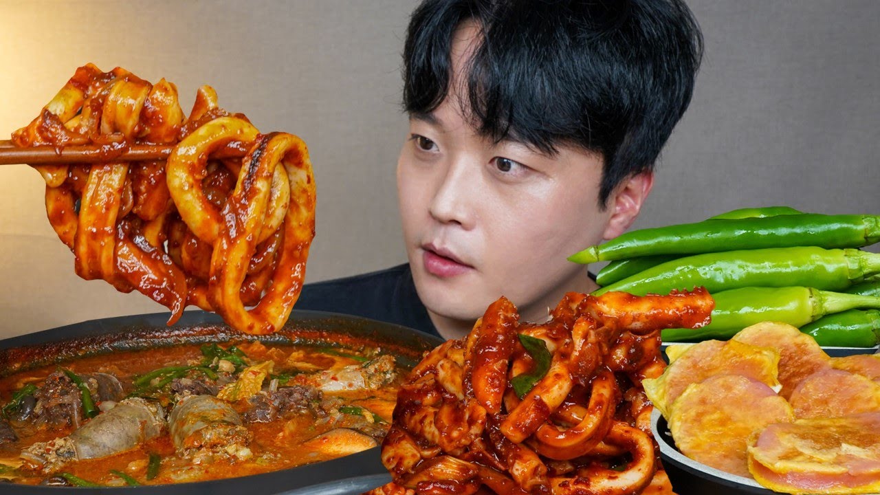 아내표 집밥🍚 오징어볶음 순대전골 땡초 분홍소시지 요리 먹방 Korean Home Made Food ASMR MUKBANG REAL SOUND EATING SHOW