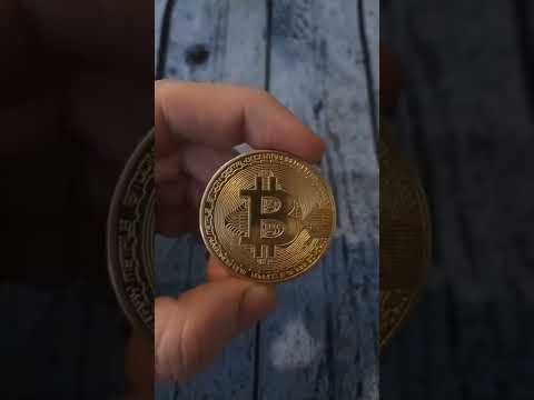 Монета Bitcoin с сайта Алиэкспресс. Золотой Биткойн.