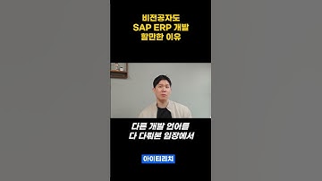 비전공자도 억대연봉 SAP ERP 개발 할만한 이유