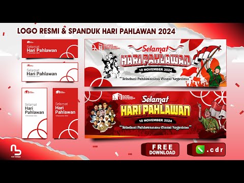 DOWNLOAD !! Logo Resmi dan Desain Spanduk Hari Pahlawan 2024 (File CDR) - #nurdesigns