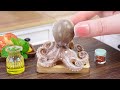 So SPICY Miniature Korean Fried Octopus Recipe | How to make Tiny Korean Food | Miniature Cooking