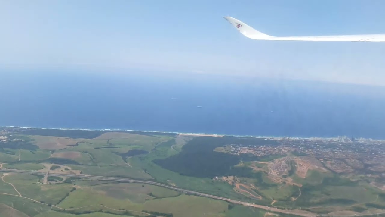 TAKE OFF DURBAN INTERNATIONAL AIRPORT (SOUTH AFRICA)FANTASTIC VIEW 
