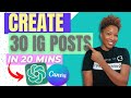 EASILY Create Months of Instagram Content in Minutes with Chat GPT and Canva Bulk Create! - TUTORIAL