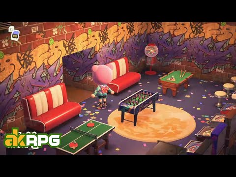 ACNH Game Room & Gym Room Idea - Street Style Animal Crossing Designs