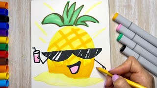 How to draw a cute Pineapple