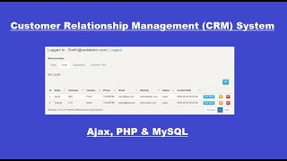 Customer Relationship Management (CRM) System | PHP Projects