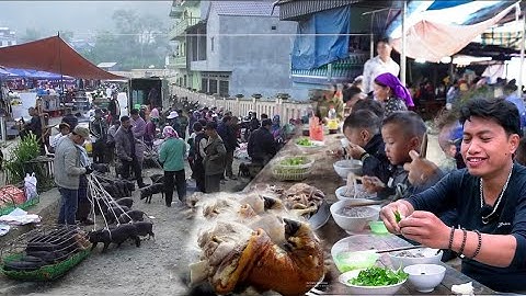 KHÁM PHÁ PHIÊN CHỢ ĐỘC ĐÁO TÂY BẮC  - CHỢ BÁN LỢN CẮP LÁCH, CHÓ BẢN VÀ ẨM THỰC HẤP DẪN