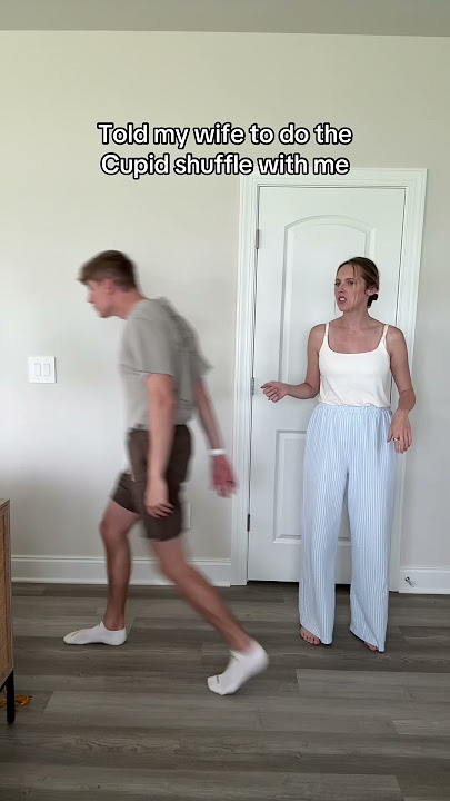 Wife's reaction to my new Cupid Shuffle moves 🤣
