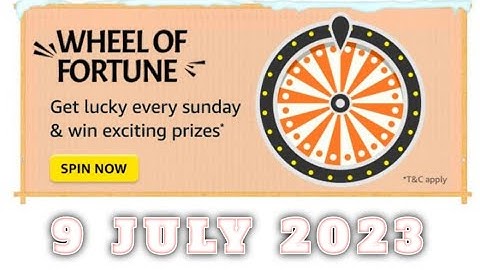 Amazon Sunday Weel of Fortune Quiz Answers Today| 9 July 2023 | @dailyquiztime #amazonfunzon