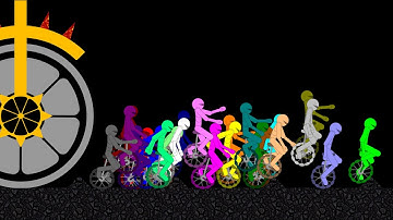 Escape from the Road Roller - Survival Unicycle Race in Algodoo