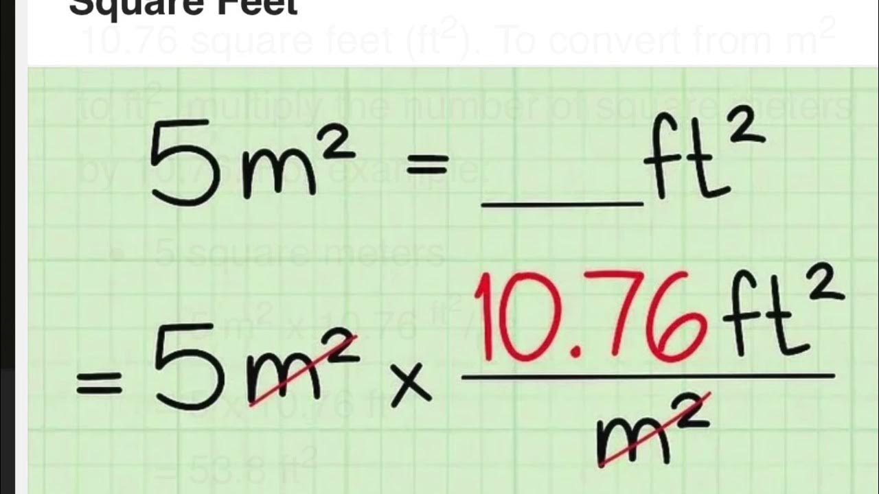Conversion from square meter to square feet YouTube