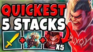 QUICK 5 STACK DARIUS BUILD! THE FASTEST WAY TO GET 5 STACKS IN THE GAME! - League of Legends