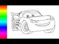 Como Dibujar y Pintar a Rayo McQueen de Cars - Dibujando y Pintando