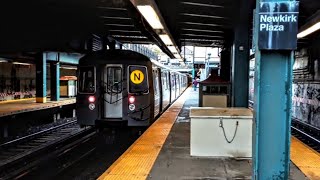 R68A (N) train via Brighton @ Newkirk Plaza w/ R160 (Q) train (2020)