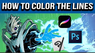 How to color the lines in your line art in CSP, Photoshop, & Procreate