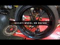 Ducati Front Wheel on Suzuki GSXR1000 Forks | LWTRacer.com