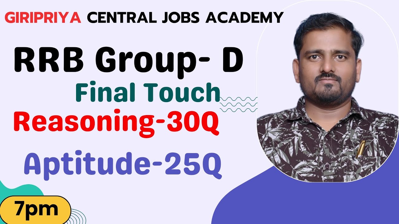 RRB Group-D Reasoning 30 Questios and Aptitude-25 Questions | Girish Sir | #rrbkannada #reasoning
