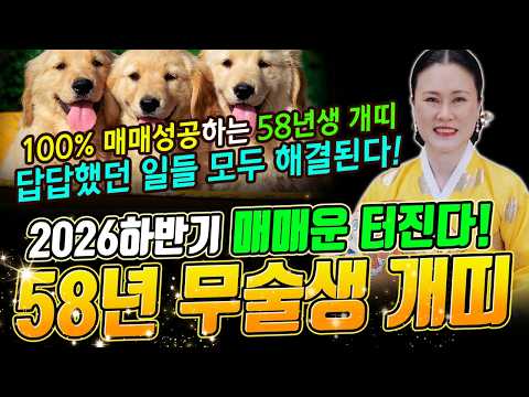 ซื้อขาย 100% สำเร็จ! หมาเกิดเดือน X เรื่องที่ค้างคาจะคลี่คลายทั้งหมดในครึ่งปีหลัง 2026 ดวงหมาปี 1958! [ชอนบีกุง]