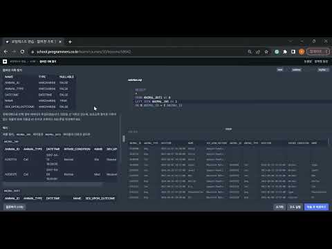 SQL - 코딩테스트 연습   없어진 기록 찾기 PART 1 LEFT JOIN  프로그래머스 스쿨