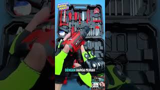 Mesin bor 2 baterai cas 10mm Praktis dan Fungsional #alat #diy #tools