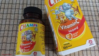Vitamin C CHAMPS 100mg | Mudah Kunyah dan lazat | Vitamin C untuk kanak-kanak